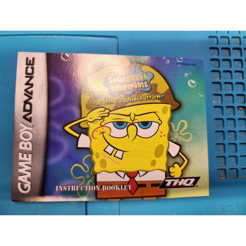 Spongebob Squarepants Battle for Bikini Bottom Gameboy Advance MANUAL ONLY!